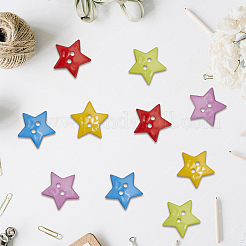 300Pcs 5 Colors Resin Buttons&nbsp;DIY-CY0002-22B