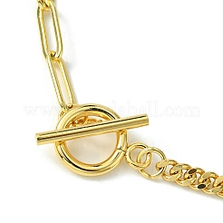 Brass Pendant Necklaces with Curb & Paperclip Chains&nbsp;NJEW-JN04608-03