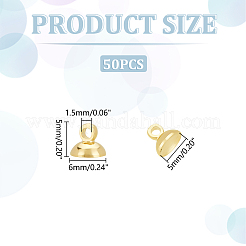 50Pcs Rack Plating Brass Bead Cap Pendant Bails&nbsp;KK-UN0002-91