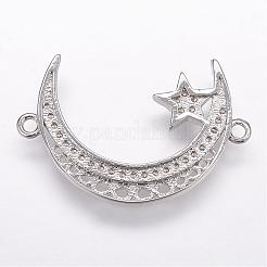 Brass Micro Pave Cubic Zirconia Links&nbsp;ZIRC-G095-36P