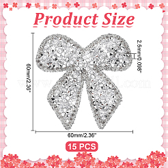 15Pcs Rhinestone Embroider Self-adhesion Thread Iron on/Sew On Patches&nbsp;PATC-ME0001-41A