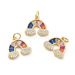 Rack Plating Brass Cubic Zirconia Charm&nbsp;KK-K270-01G