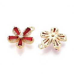 Brass Micro Pave Cubic Zirconia Pendants&nbsp;KK-T078-31G
