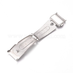 Tarnish Resistant 201 Stainless Steel Watch Band Clasps&nbsp;STAS-D173-01B