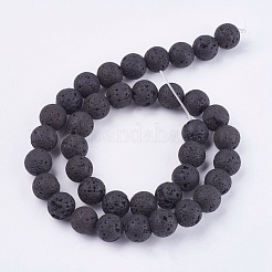 Natural Lava Rock Bead Strands&nbsp;G-R193-18-10mm