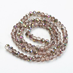 Electroplate Transparent Glass Beads Strands&nbsp;EGLA-A034-T1mm-R06