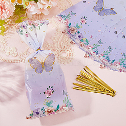 100Pcs Butterfly Printed OPP Cellophane Candy Packaging Bags&nbsp;ABAG-WH20005-43