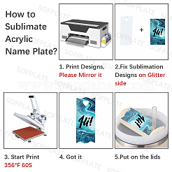8Pcs Acrylic Heat Transfer Big Pendants&nbsp;FIND-SP0003-09A