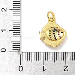 Rack Plating Brass Micro Pave Cubic Zirconia Charms&nbsp;KK-I718-03G-C