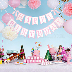 Word Happy Birthday Paper Card & Satin Bowknot Hanging Banners&nbsp;FEPA-WH0008-002