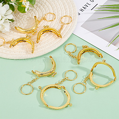 10Pcs Iron Bag Kiss Lock Frames with Key Rings&nbsp;KEYC-BBC0001-25G