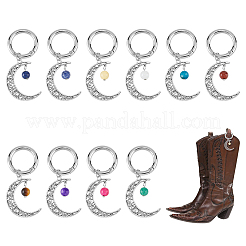 20Pcs 10 Style Tibetan Style Gemstone Bead Shoe Charms&nbsp;HJEW-AB00708