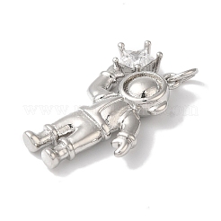 Rack Plating Brass Micro Pave Clear Cubic Zirconia Pendants&nbsp;KK-B092-40P