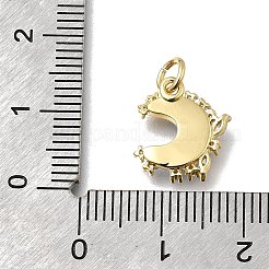 Brass Micro Pave Clear Cubic Zirconia with Glass Charms&nbsp;KK-G525-06G