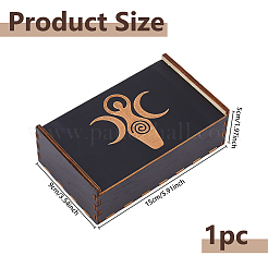 1Pc Rectangle Engraved Wooden Tarot Storage Boxes with Slider Lid for Divination&nbsp;CON-DC0001-17B