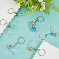 10Pcs Glass Bottle Keychains&nbsp;KEYC-SC0001-54