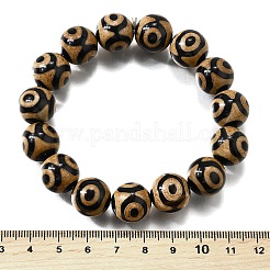 Natural Agate Round Beaded Stretch Bracelets&nbsp;BJEW-U047-01