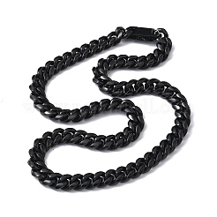12MM 201 Stainless Steel Cuban Link Chain Necklaces for Women Men&nbsp;NJEW-F360-01EB