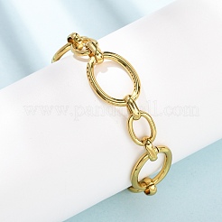 304 Stainless Steel Oval Link Chain Bracelets for Women&nbsp;BJEW-F536-07G