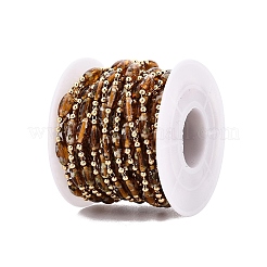 Handmade Brass & Glass Beaded Link Chains&nbsp;CHC-Q021-04C-G
