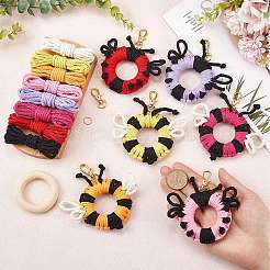 DIY Handmade Woven Cotton Ladybird Keychain Making Kits&nbsp;DIY-SC0028-10