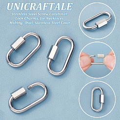 10Pcs 304 Stainless Steel Screw Carabiner Lock Charms&nbsp;STAS-UN0058-40P