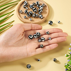 36Pcs 4 Styles Tibetan Style dZi 3-Eye Beads&nbsp;G-TA0002-68
