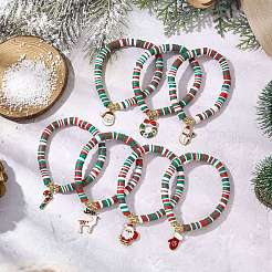 Polymer Clay Beaded Stretch Bracelets&nbsp;BJEW-JB11162