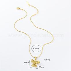 3Pcs Elegant Hollow Heart Bowknot Stainless Steel Pendant Necklaces for Women&nbsp;FQ7389