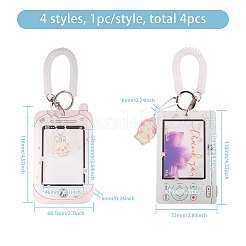 4Pcs 4 Styles Rectangle Acrylic & PET Plastic Photocard Holder&nbsp;HJEW-CA0001-74
