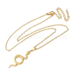 304 Stainless Steel Snake Pendant Necklaces for Women Men&nbsp;LS-NJEW-Z063-03G-03
