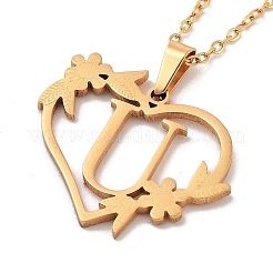 PVD Vacuum Plating 201 Stainless Steel Pendant Necklaces&nbsp;NJEW-R267-02U-G