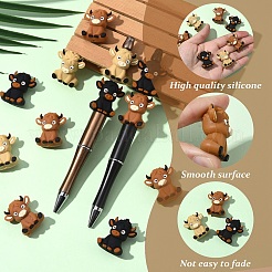 15Pcs 3 Colors Highland Cattle Silicone Beads&nbsp;SIL-YW0001-97
