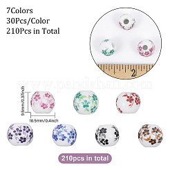 210Pcs 7 Colors Floral Printed Porcelain Beads&nbsp;PORC-CA0001-16