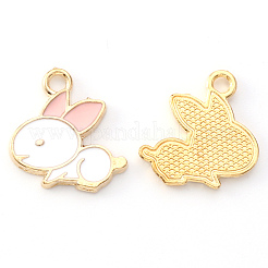 Light Gold Plated Alloy Enamel Pendants&nbsp;ENAM-R136-22B