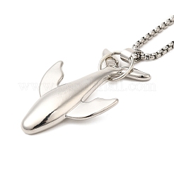 Alloy Whale Pendant Necklaces&nbsp;NJEW-R001-02P