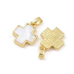 Rack Plating Brass Natural Paua Shell Pendants&nbsp;KK-U025-03G-01-1
