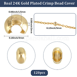 Brass Crimp Bead Cover&nbsp;KK-BBC0025-49A