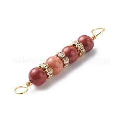 Natural Mixed Gemstone Connector Charms&nbsp;PALLOY-JF01891