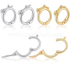 8Pcs 2 Colors Brass Twister Clasps&nbsp;KK-BBC0023-80