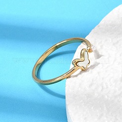 304 Stainless Steel & Natural Shell & Imitation Pearl Cuff Rings for Women&nbsp;RJEW-G372-01G-04