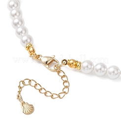 6MM White Round Shell Pearl Beaded Necklaces&nbsp;NJEW-JN05701