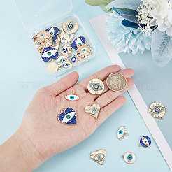 40Pcs 10 Style Alloy Enamel Pendants Light Gold&nbsp;ENAM-SC0002-95