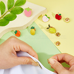7Pcs 7 Styles Fruit Theme Alloy Enamel Lapel Pin Backs for Backpack Clothes&nbsp;JEWB-FH0002-88
