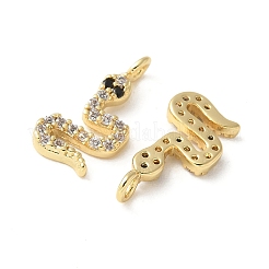 Brass Micro Pave Clear Cubic Zirconia Pendants&nbsp;KK-Q031-41G-01