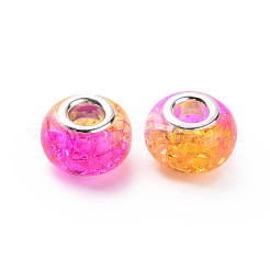 Crackle Two Tone Resin European Beads&nbsp;RPDL-T003-06D