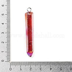 Electroplated Natural Quartz Pendants&nbsp;G-P315-B01-07P