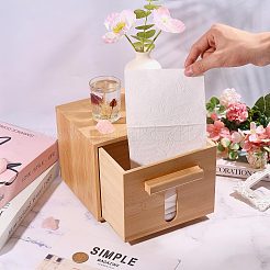 Bamboo Tissue Box with Storage Drawer&nbsp;CON-WH0089-326