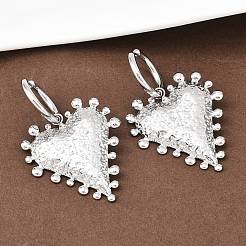 304 Stainless Steel Heart Hoop Earrings&nbsp;EJEW-K268-74P