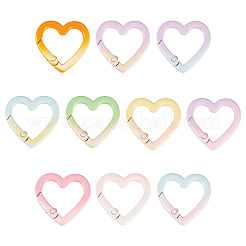 10Pcs 10 Colors Baking Paint Alloy Spring Gate Rings&nbsp;FIND-TA0009-95